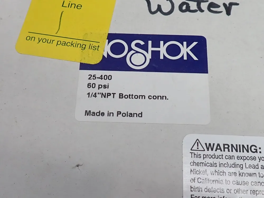 Noshok 60 Psi Pressure Gauge - 25-400