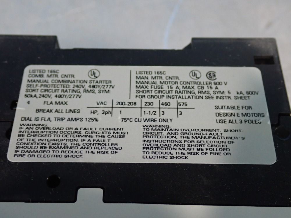 Siemens Circuit Breaker - 3rv1021-1ea10