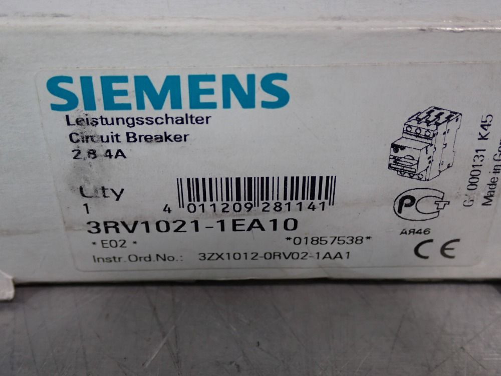 Siemens Circuit Breaker - 3rv1021-1ea10