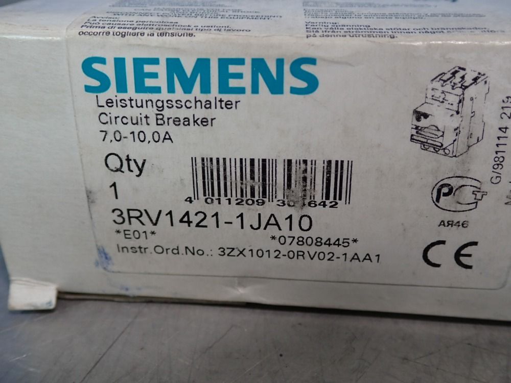 Siemens Circuit Breaker - 3rv1421-1ja10