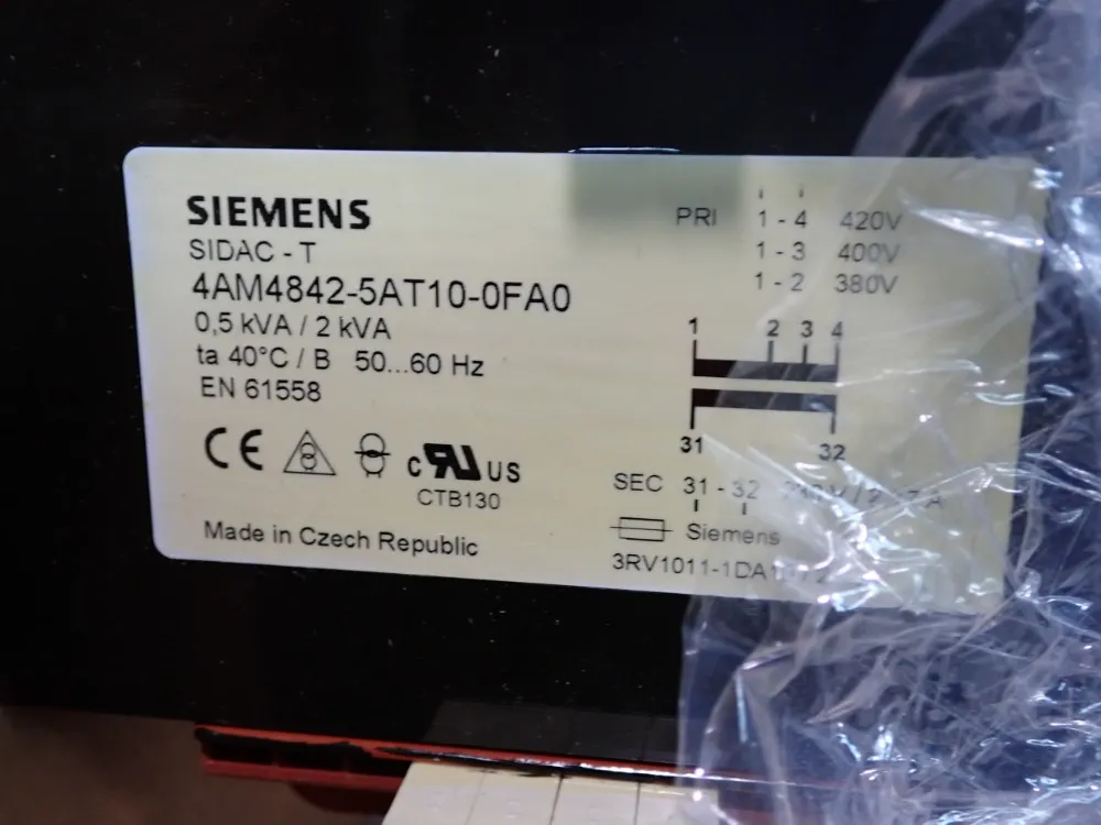 Siemens Safety Isolating Transformer - 4am4842-5at10-0fa0
