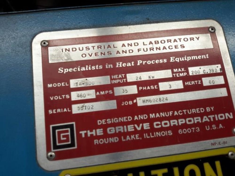 Grieve 392°f Electric Oven - Ta-500