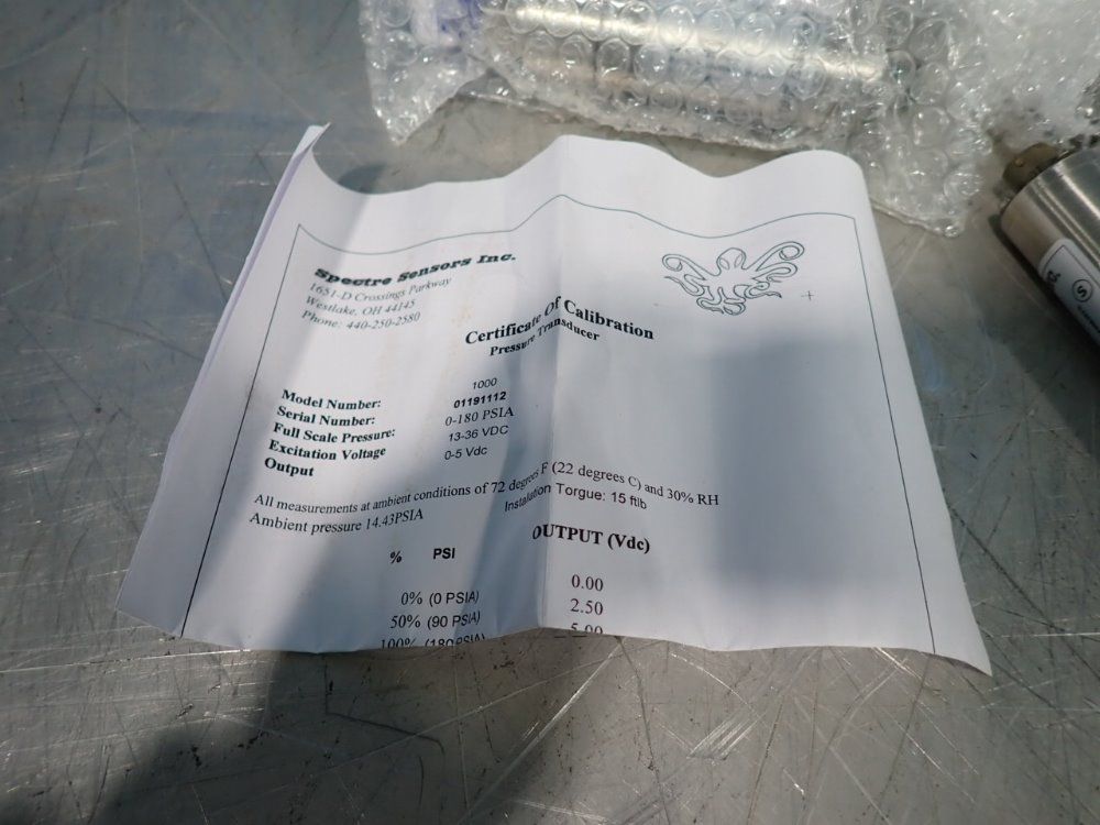 Spectre Sensors Lot Of 3 Pressure Transducers - 1000