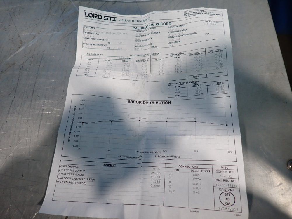 Stellar Technologies Pressure Transducer - St120-500g-151