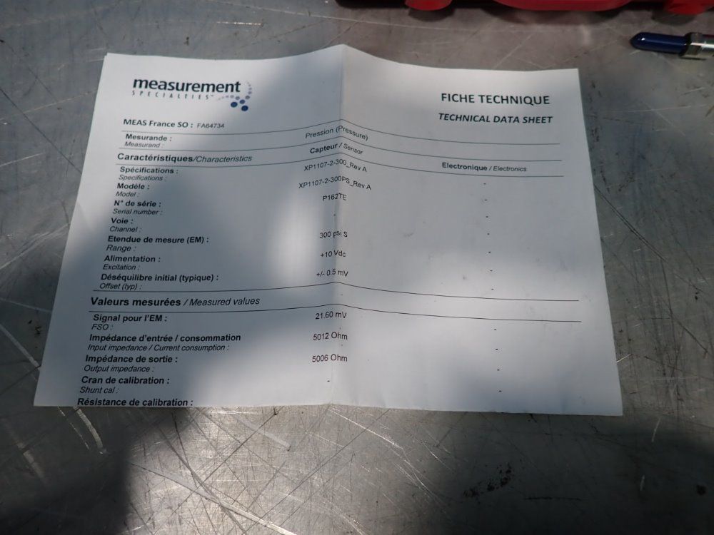 Measurement Specialties Pressure Sensor - Xp1107-2-300