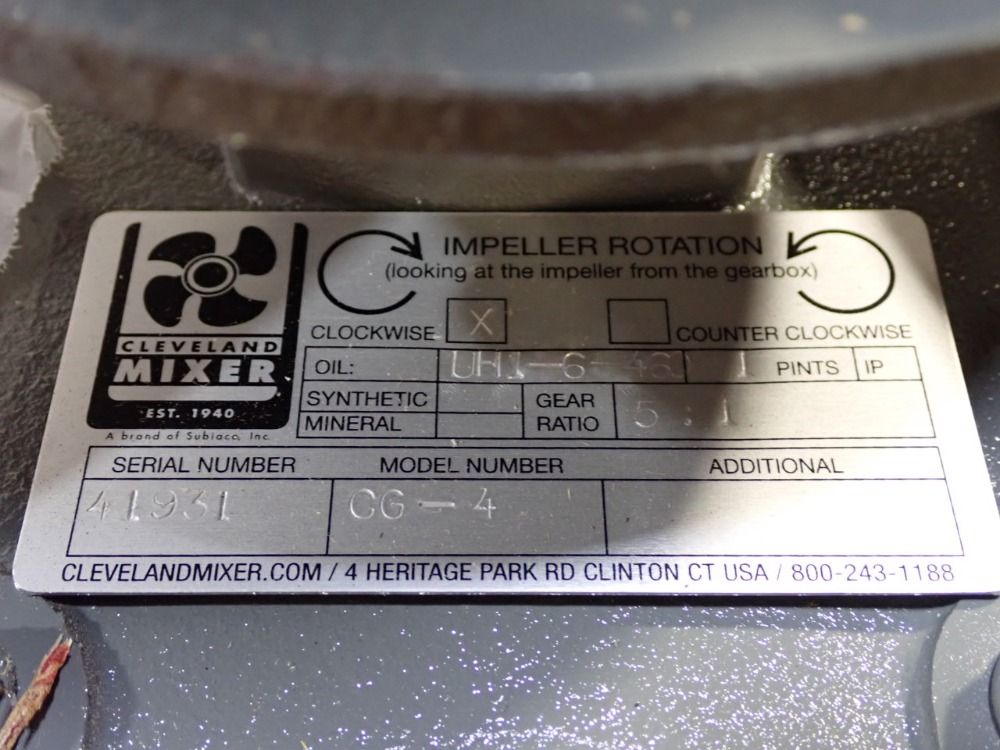 Cleveland Mixer Clamp Mounted Mixer - Cg-4