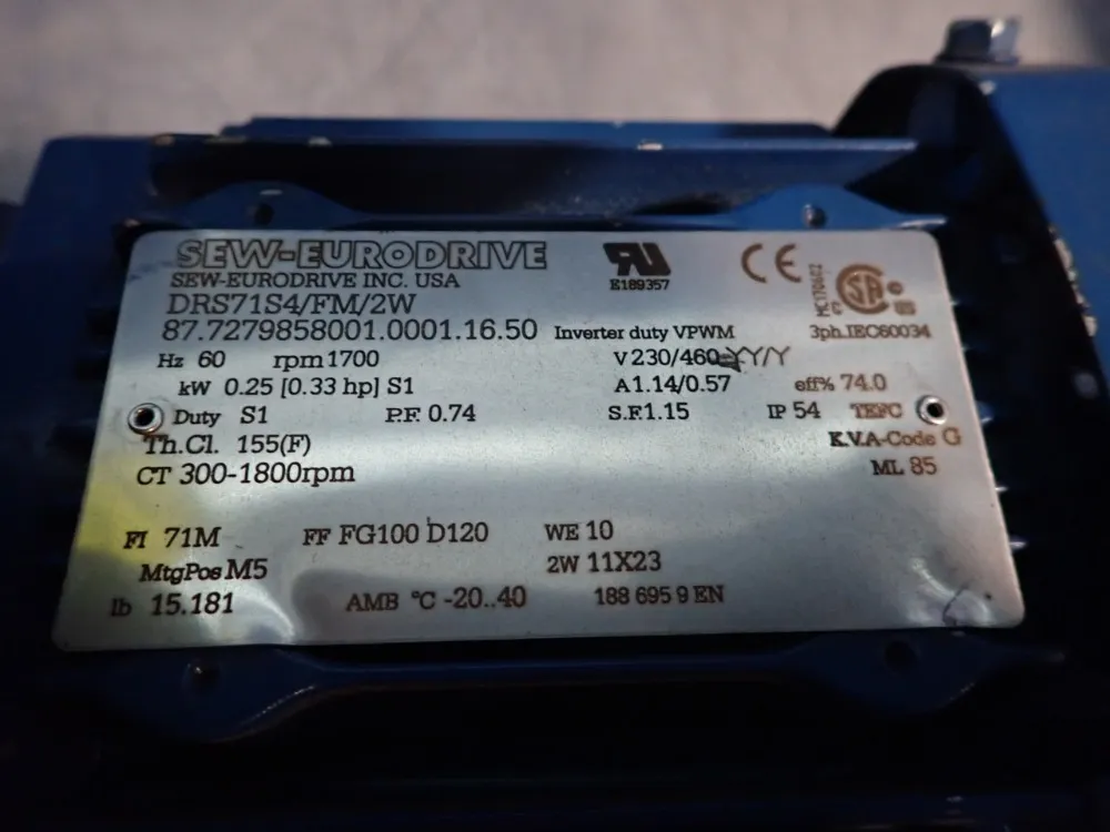 Sew Ac Motor - Drs71s4/fm/2w