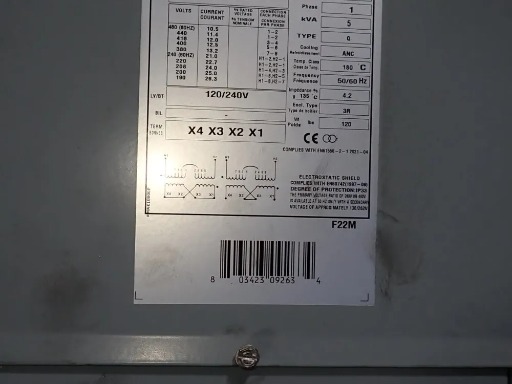 Hammond Power Solutions Inc 5 Kva Transformer - C1f005xes