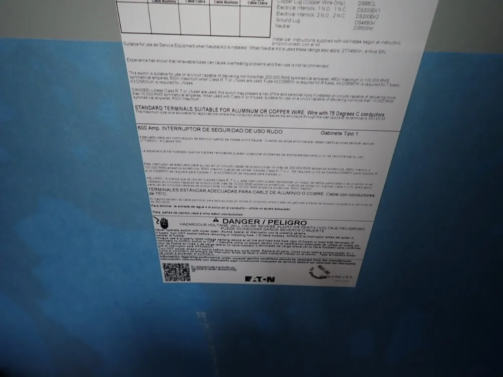 Eaton 600 Amps Fusible Disconnect - Dh366fgk