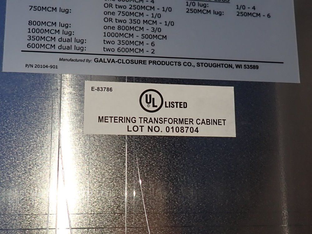 Milbank 38" X 46" X 13" Metering Transformer Cabinet - Alim-864