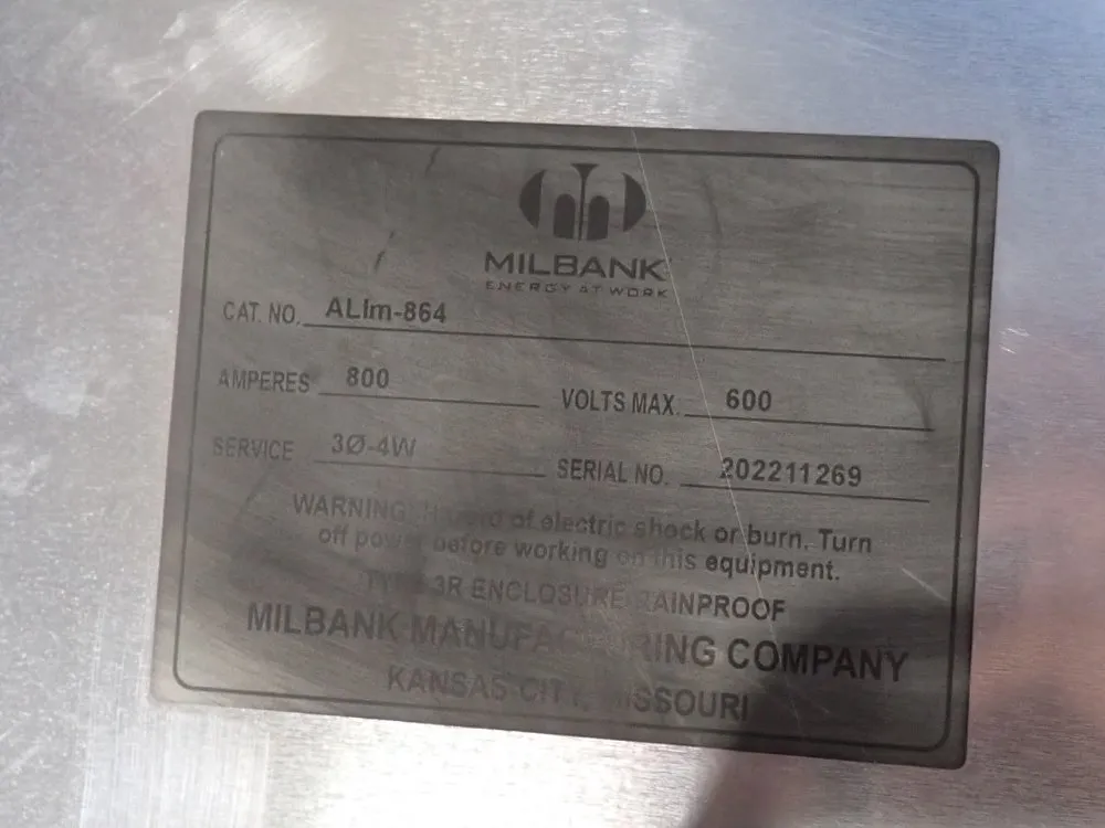 Milbank 38" X 46" X 13" Metering Transformer Cabinet - Alim-864