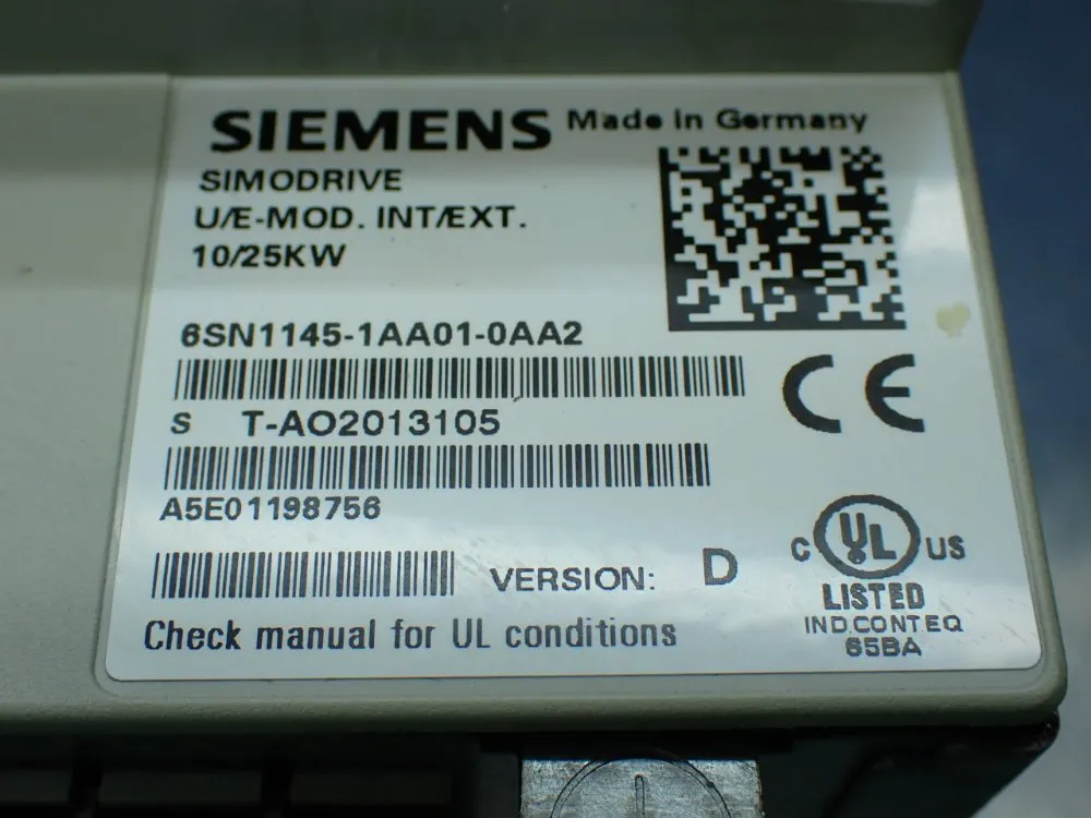 Siemens Simodrive 611 Infeed Module - 6sn1145-1aa01-0aa2