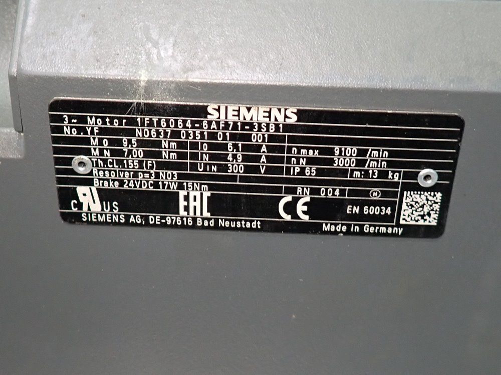 Siemens Servo Motor - 1ft6064-6af71-3sb1