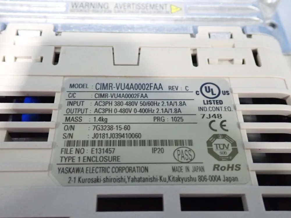 Yaskawa Vector Drive - Cimr-vu4a0002faa