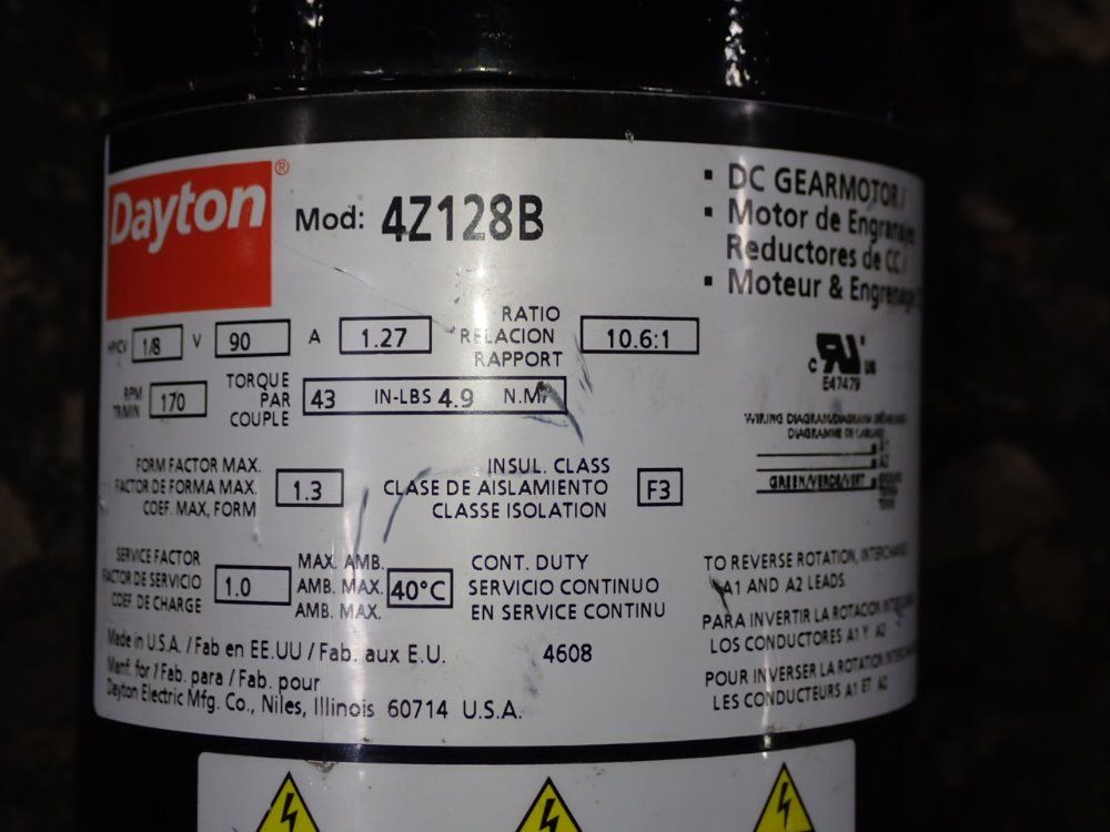 Dayton 1/8 Hp Motor - 4z128b