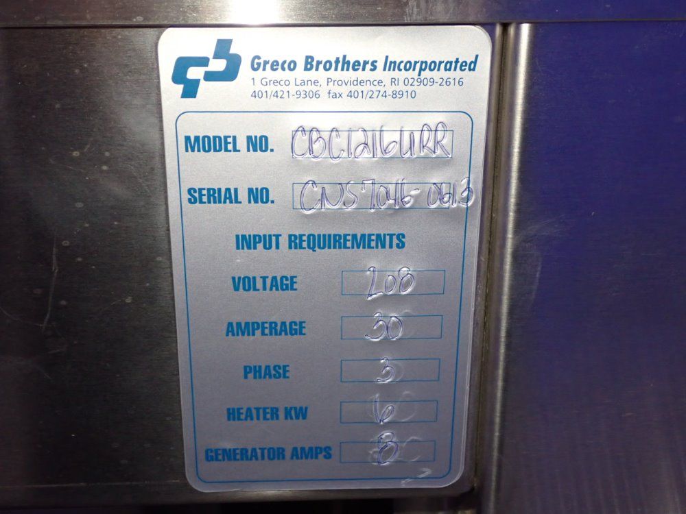 Greco Brothers 15 1/2" X 11" X 10" Ultrasonic Cleaner - Cbc1216urr