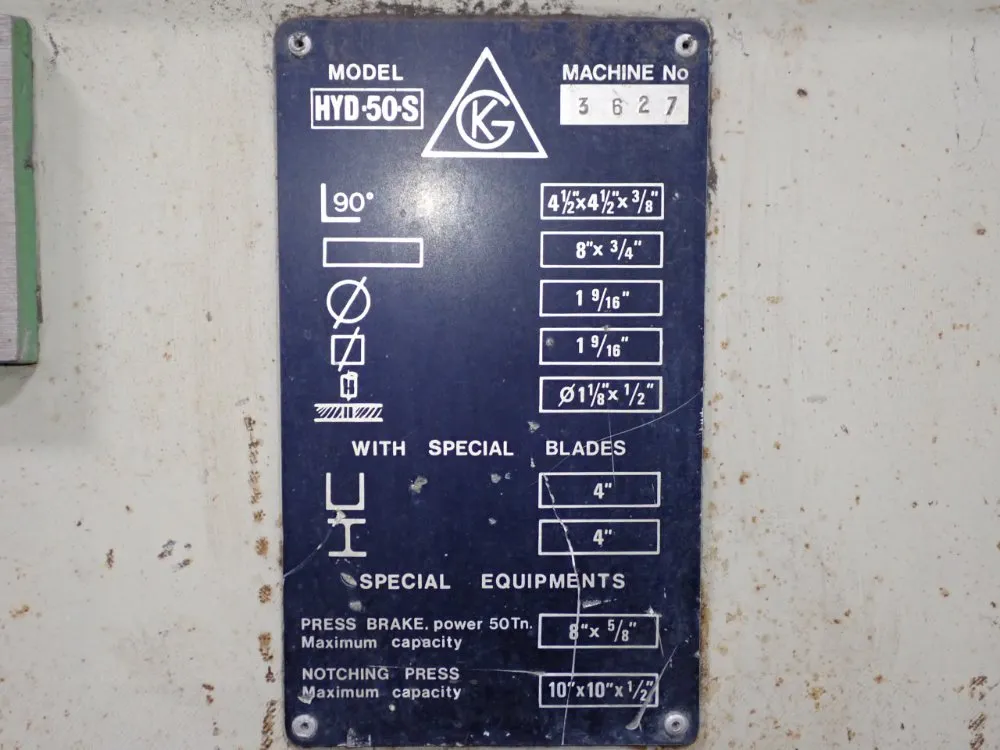 Geka 50 Ton Ironworker - Hyd-50s