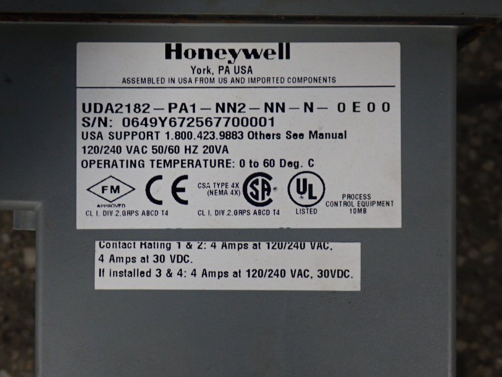 Honeywell Dual-input Analyzer - Uda-2182-pa1-nn2-nn-n-0e00