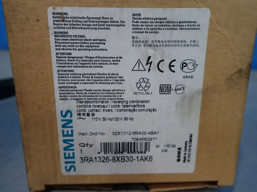 Siemens Contactor - 3ra1326-8xb30-1ak6