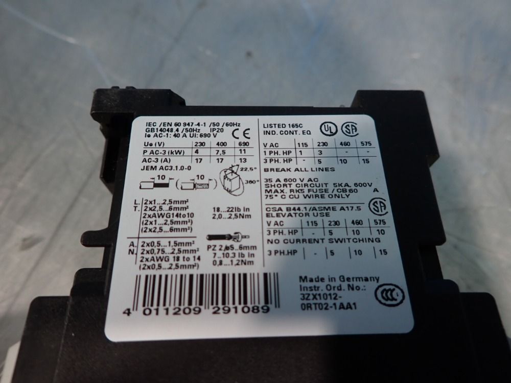 Siemens Contactor - 3rt1025-1bb40
