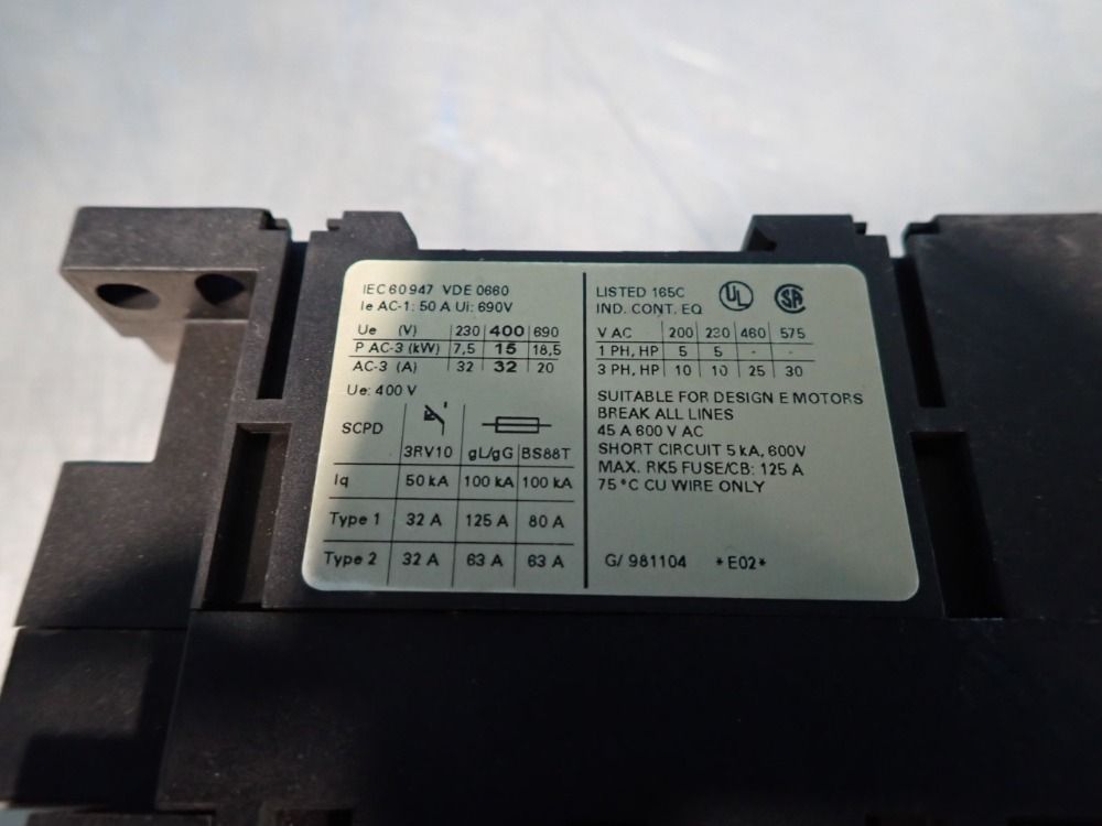 Siemens Contactor - 3rt1034-1at60