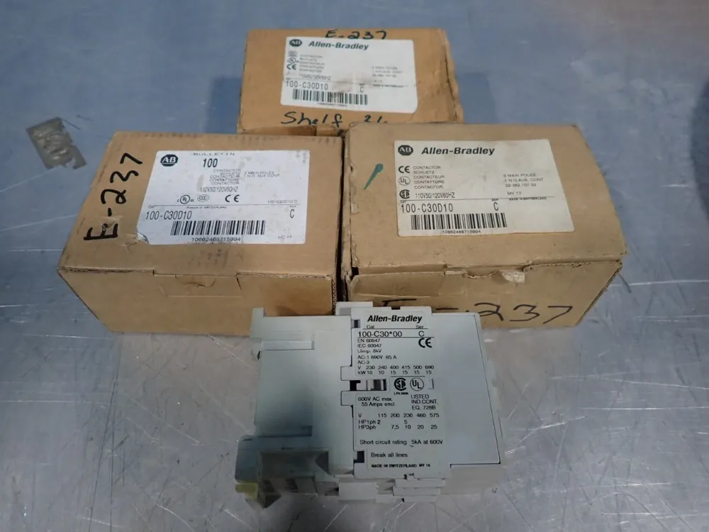 Allen Bradley Lot Of 3 Contactor - 100-c30d10