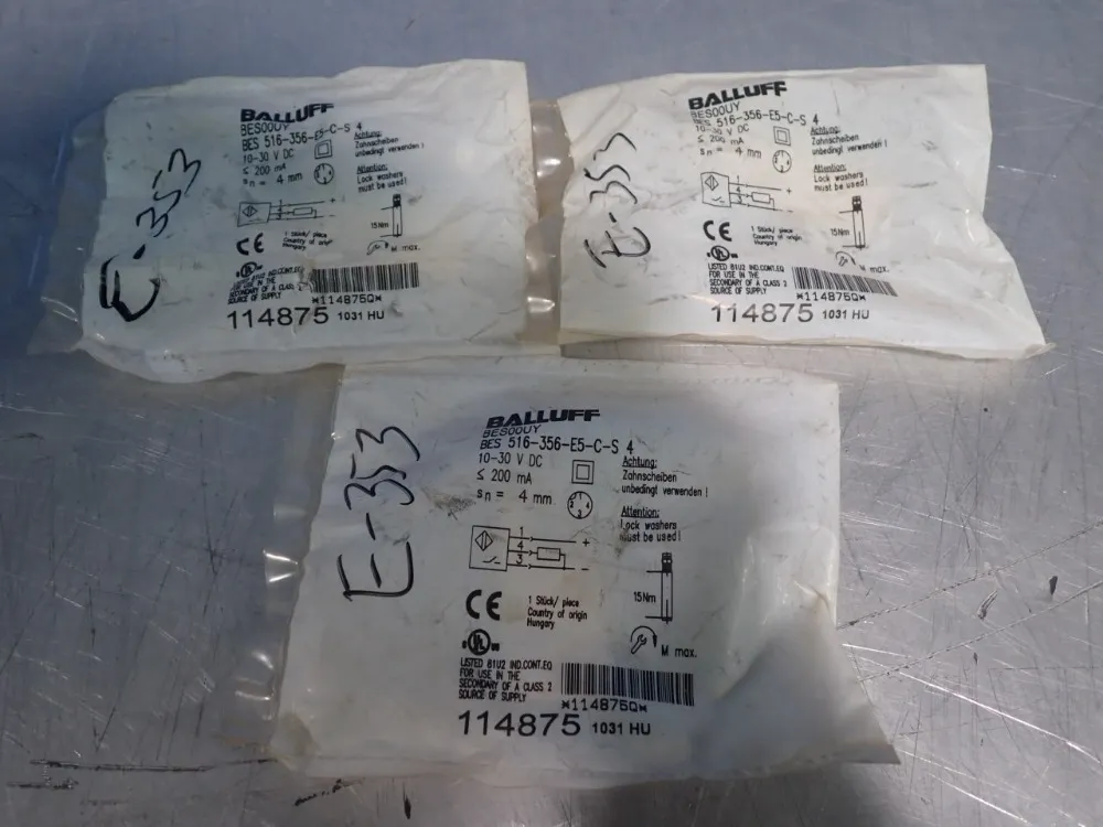 Balluff Lot Of 3 Inductive Sensor - Bes00uy