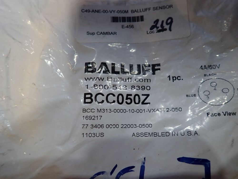 Balluff Lot Of 3 Sensor Cable - Bcc050z