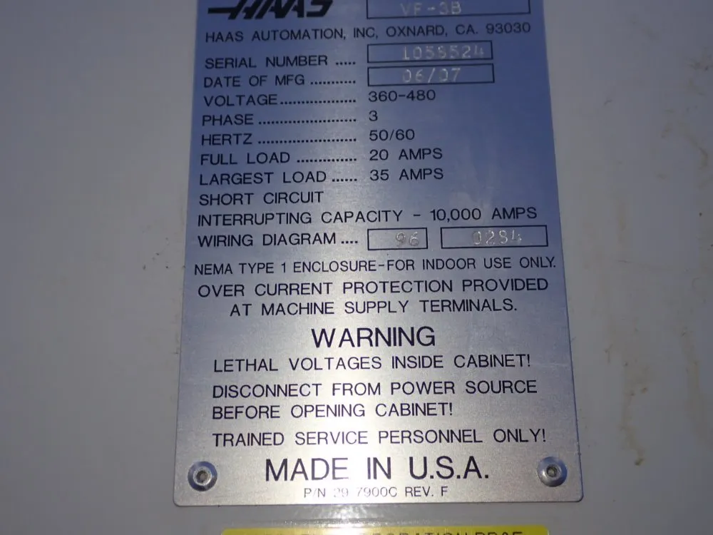 Haas 18" X 48" Cnc Vmc - Vf-3b