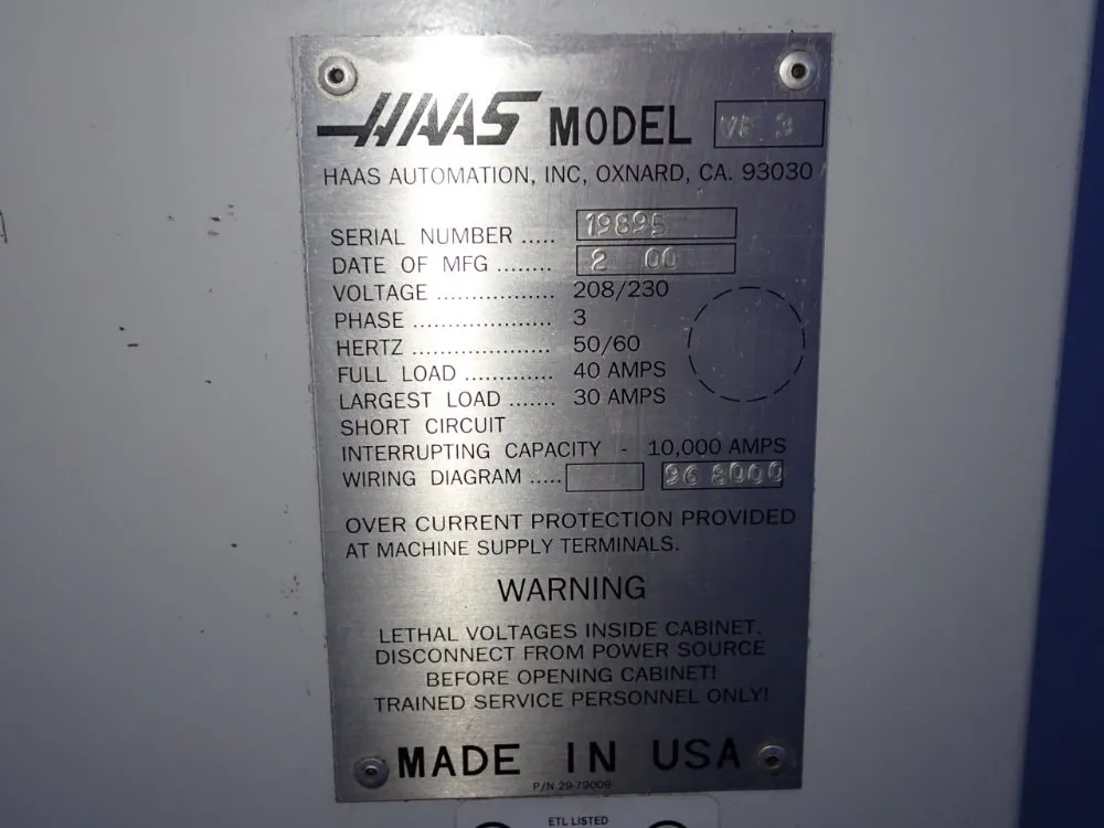 Haas Cnc Vmc - Vf3