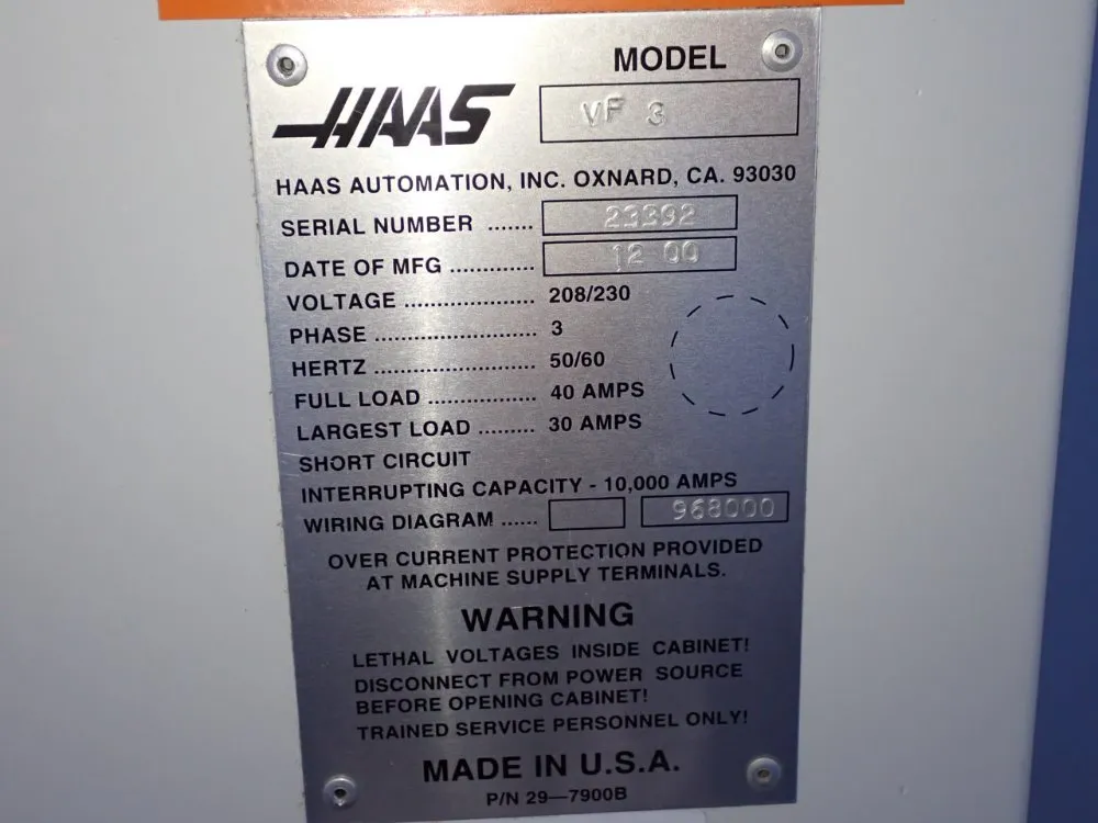 Haas Cnc Vmc W/ Indexer - Vf3 / Str-160h