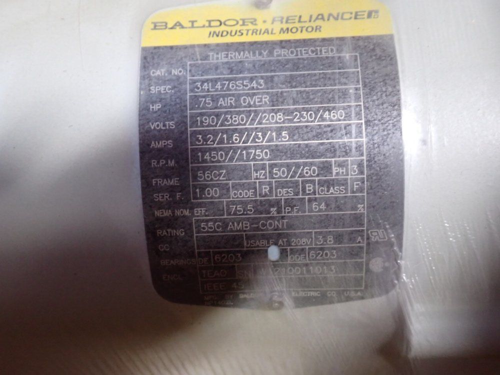 Baldor .75 Hp Motor - 34l4765543
