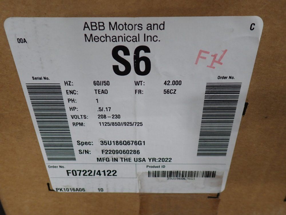 Baldor .5 Hp Motor - 35u186q676g1