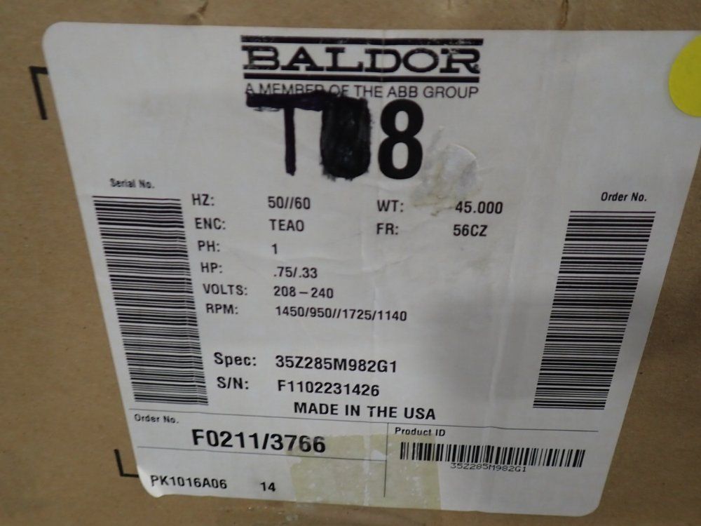 Baldor .75 Hp Motor - 35z285m982g1