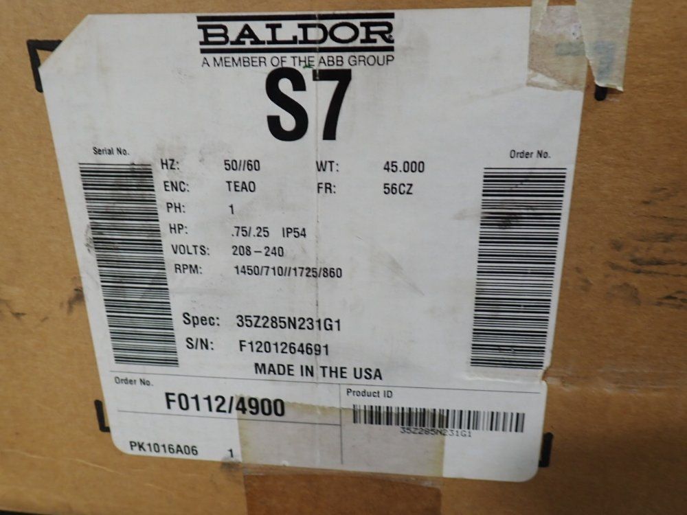 Baldor .75 Hp Motor - 35z285n231g1