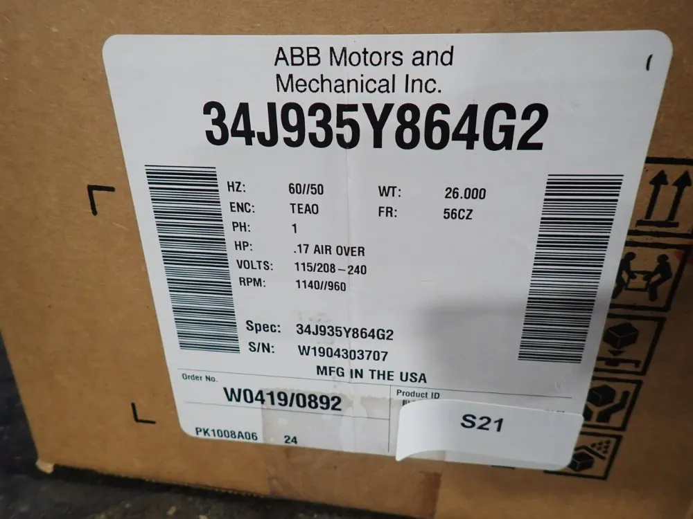 Baldor .17 Hp Motor - 34j935y864g2