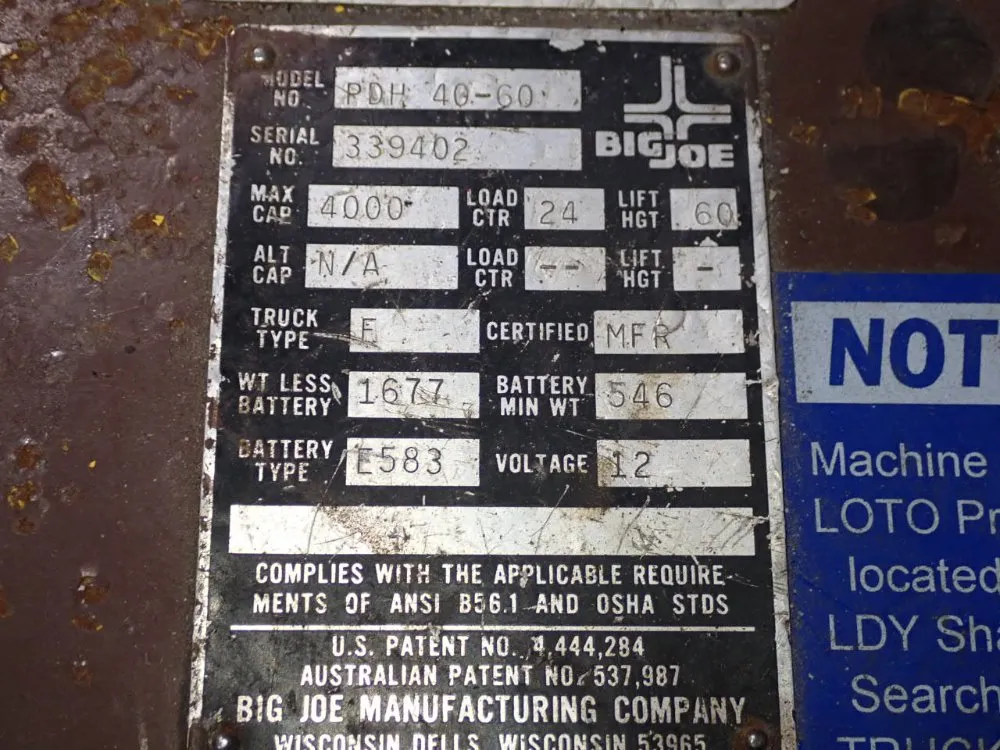 Big Joe 4000 Lbs Die Cart - Pdh-40-60