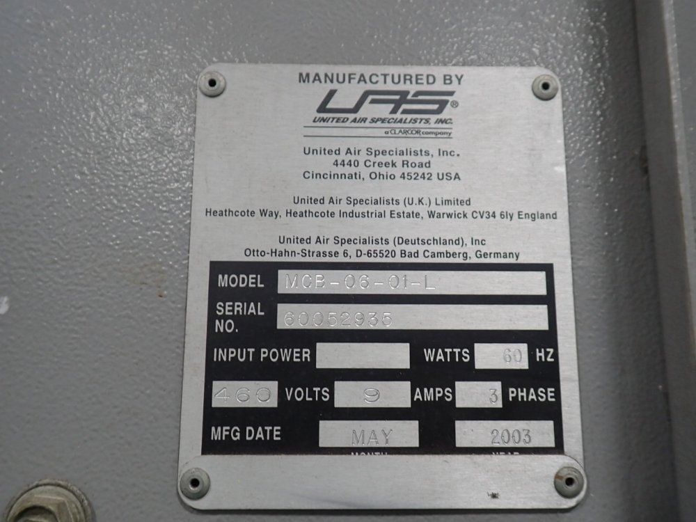 Uas Dust Collector - Mcb-06-01-l