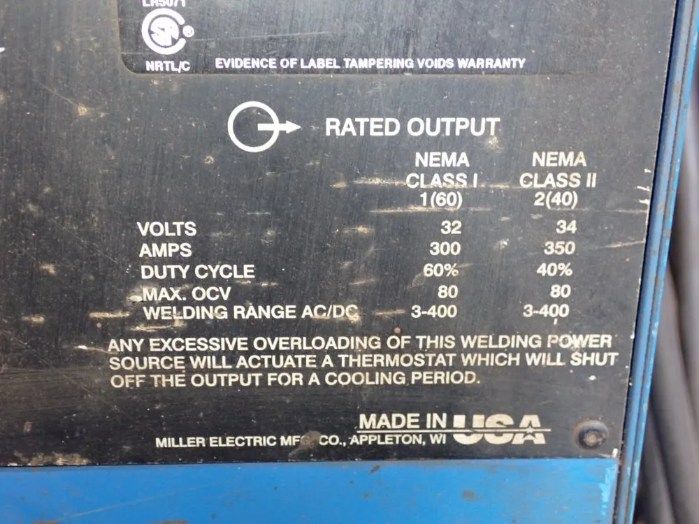 Miller 350 Amp Welder - Syncrowave 350 Lx