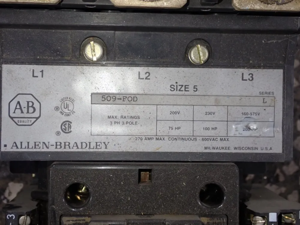 Allen Bradley Size 5 Starter - 509-f0d
