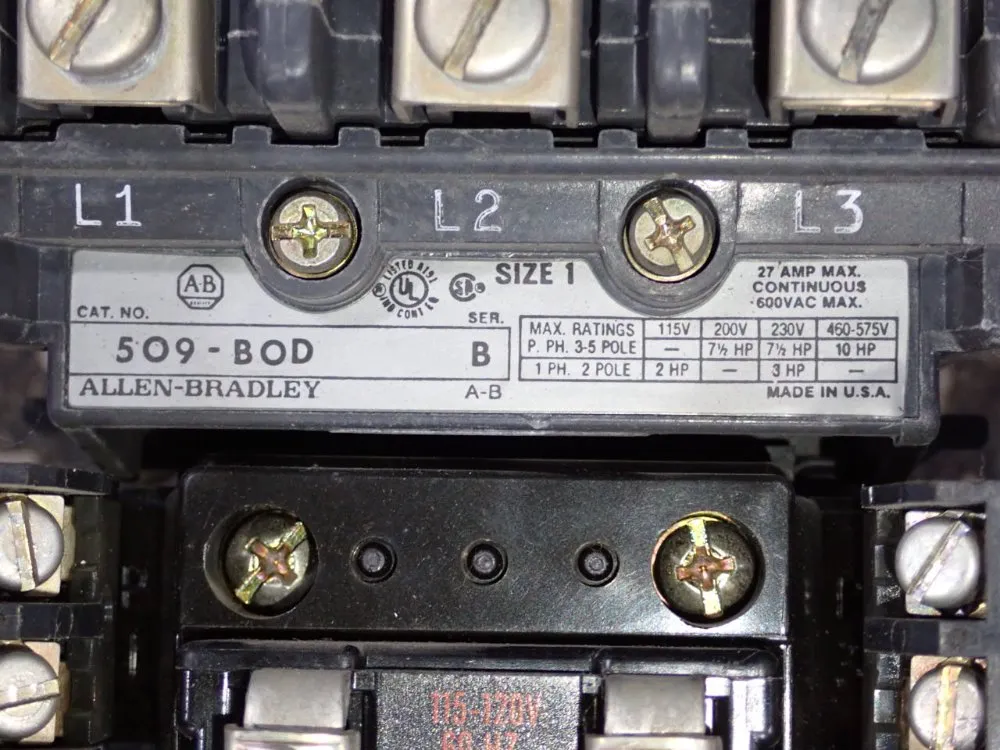Allen Bradley Size 1 Starter - 509-b0d