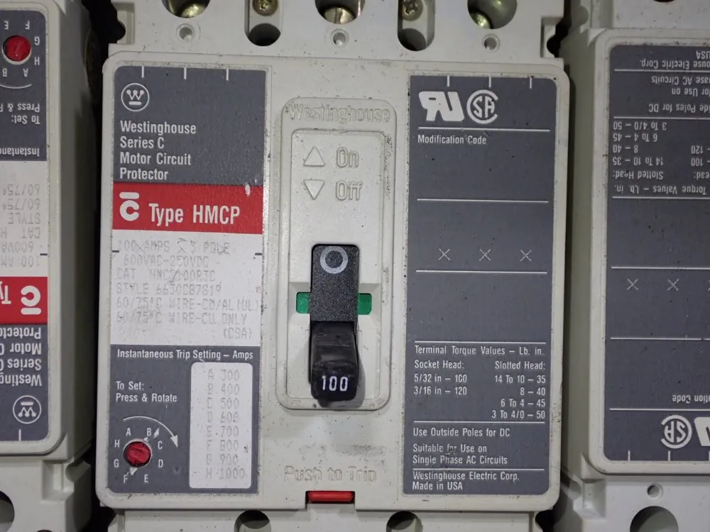 Westinghouse Circuit Breaker - Hmcp