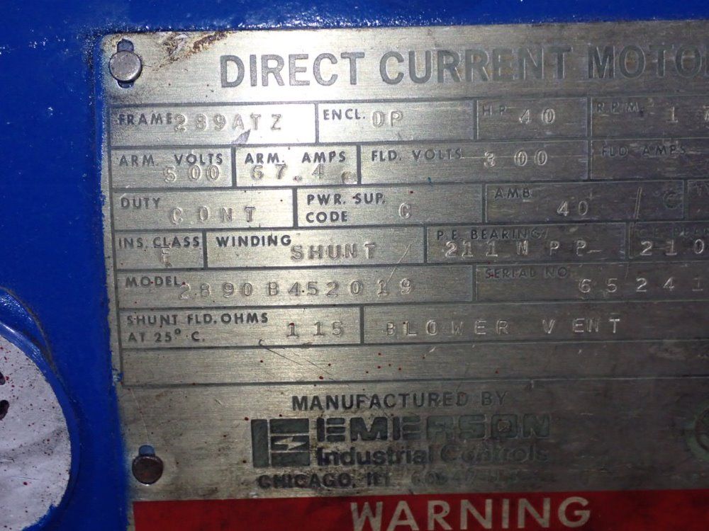 Emerson 40 Hp Dc Motor - 2890b4502019