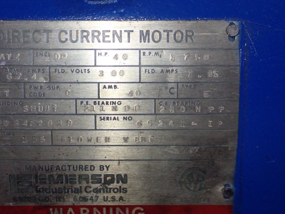 Emerson 40 Hp Dc Motor - 2890b4502019
