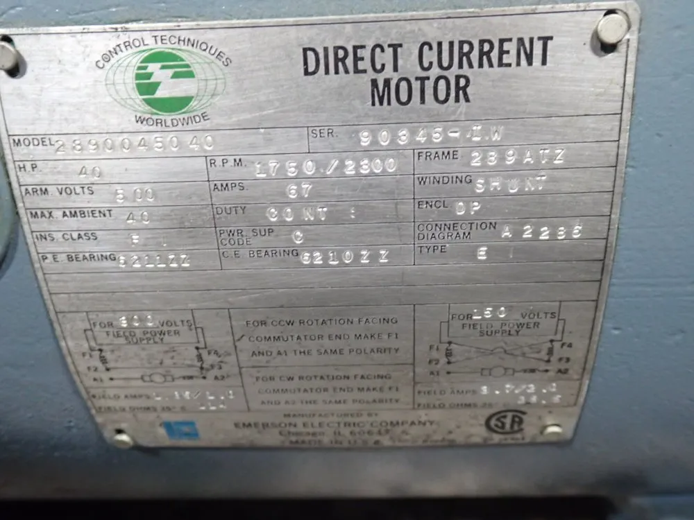 Control Techniques 40 Hp Dc Motor - 289004540