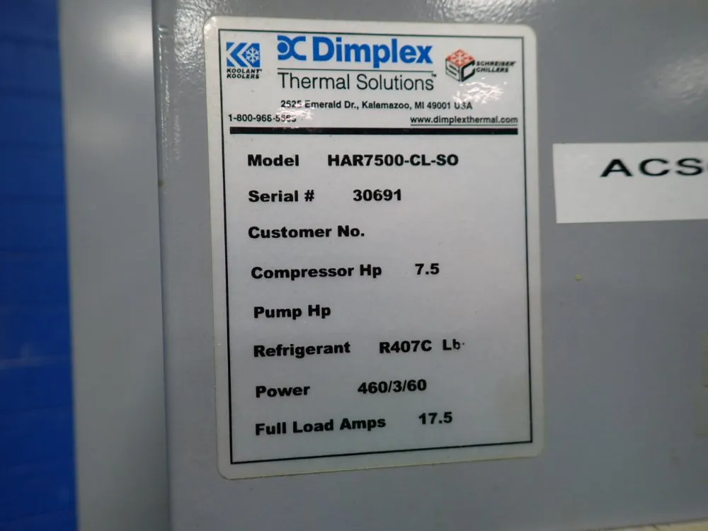 Dimplex Thermal Solutions Chiller - Har7500-cl-50