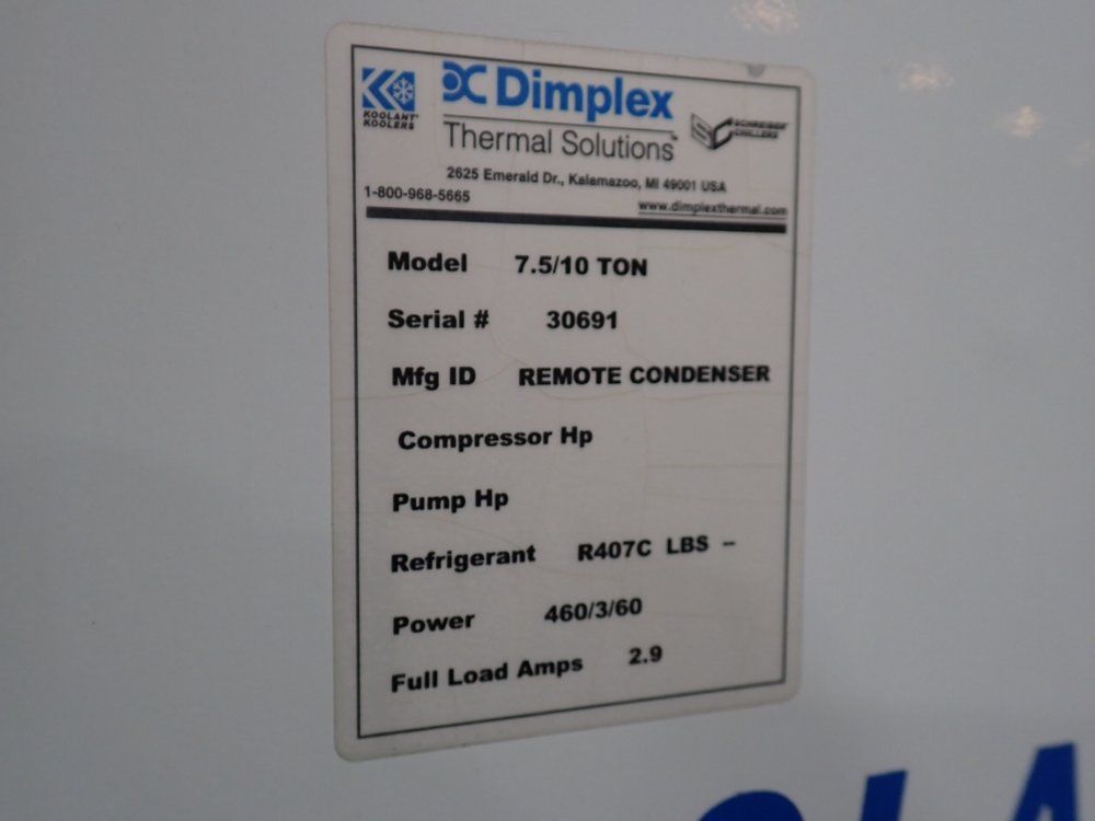 Dimplex Thermal Solutions Chiller - 7.5/10 Ton