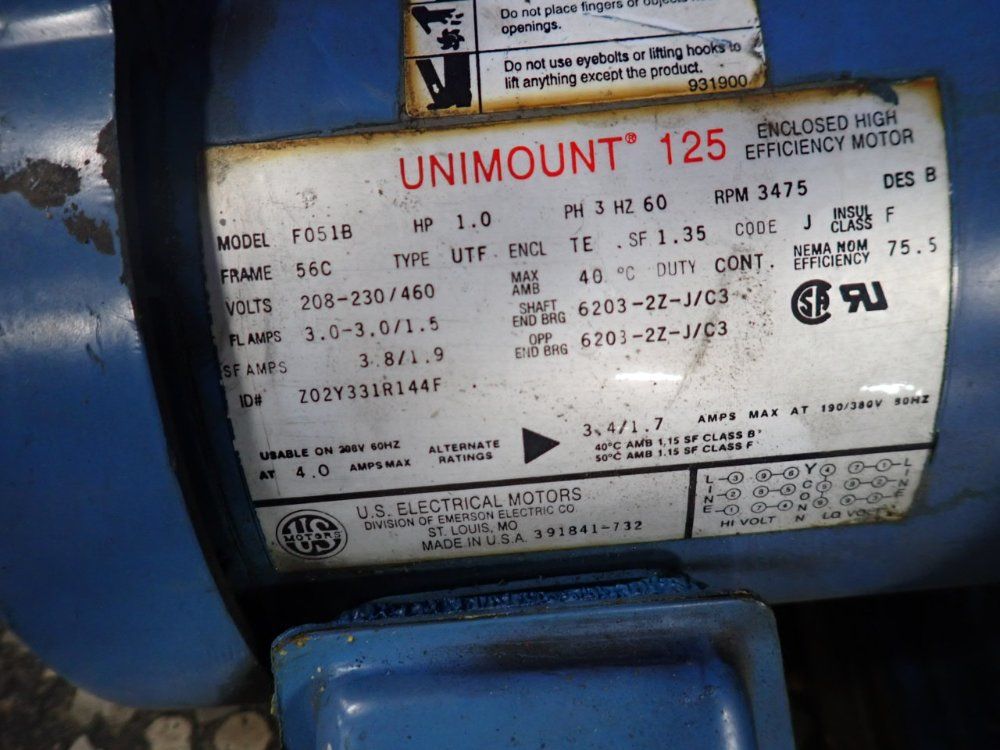 Us Motors 1 Hp Centrifugal Blower