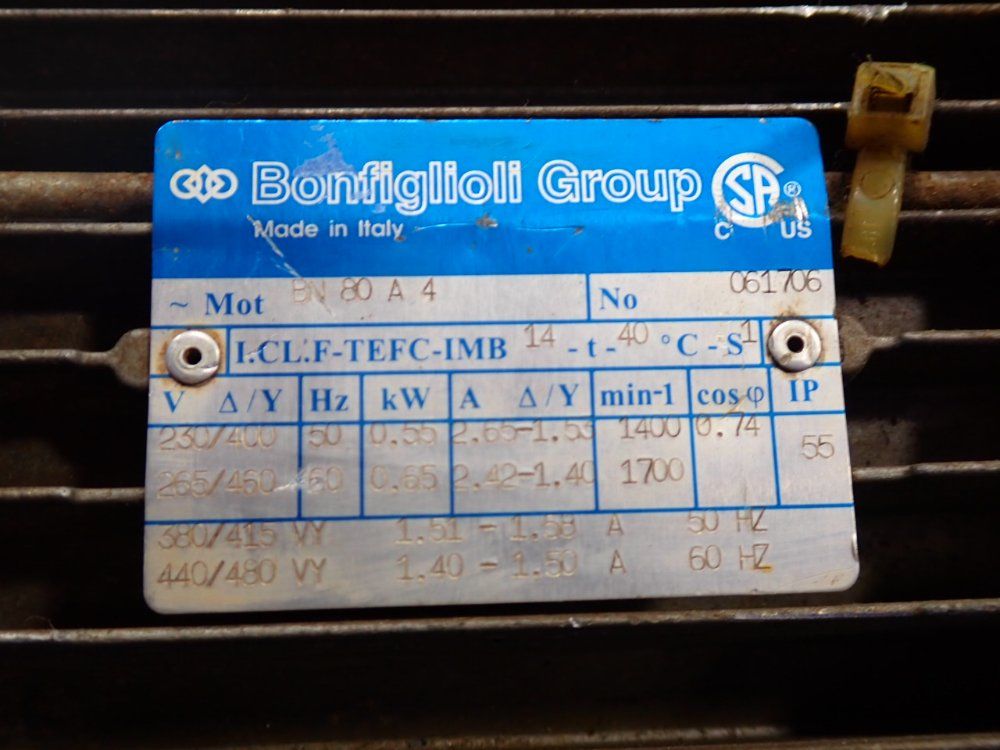 Bonfilioli 0.55 Kw Gear Motor - Bn80a4