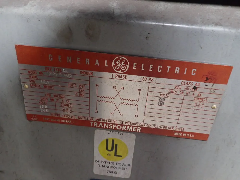 General Electric 37.5 Kva Transformer - 9t23b2662